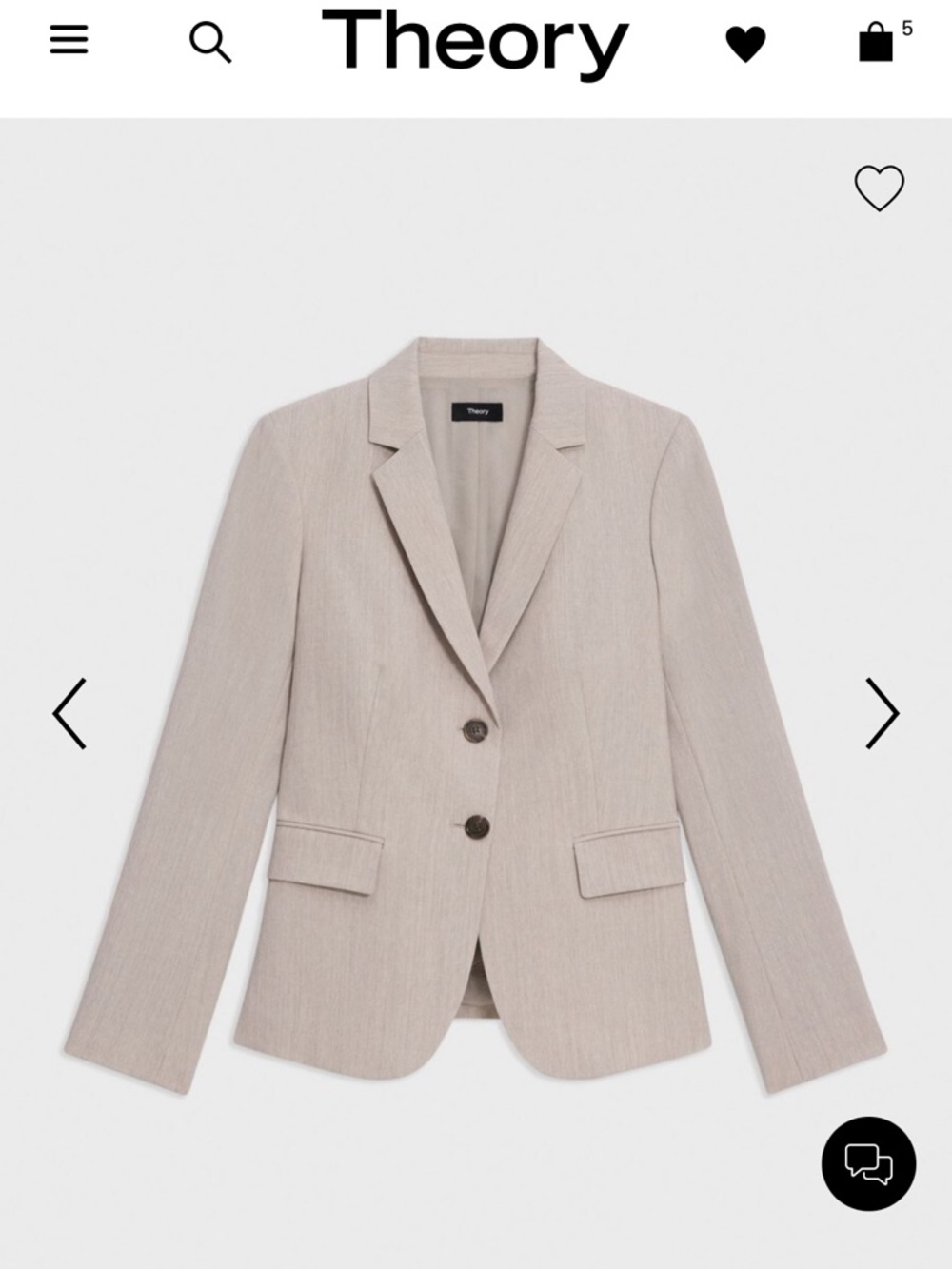 Theory Carissa Blazer in Sand Melange Good Wool